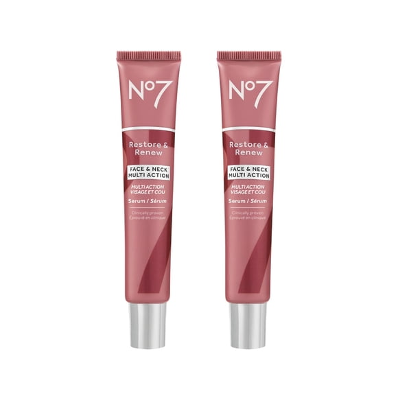 Serum No7 Restore & Renew para rostro y cuello, antienvejecimiento, 50 ml (paquete de 2)