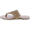 thumbnail image 2 of Pierre Dumas Women's Azaria-7 Vegan Leather Perforated Accents Flip-Flops Flats Sandals, 2 of 7
