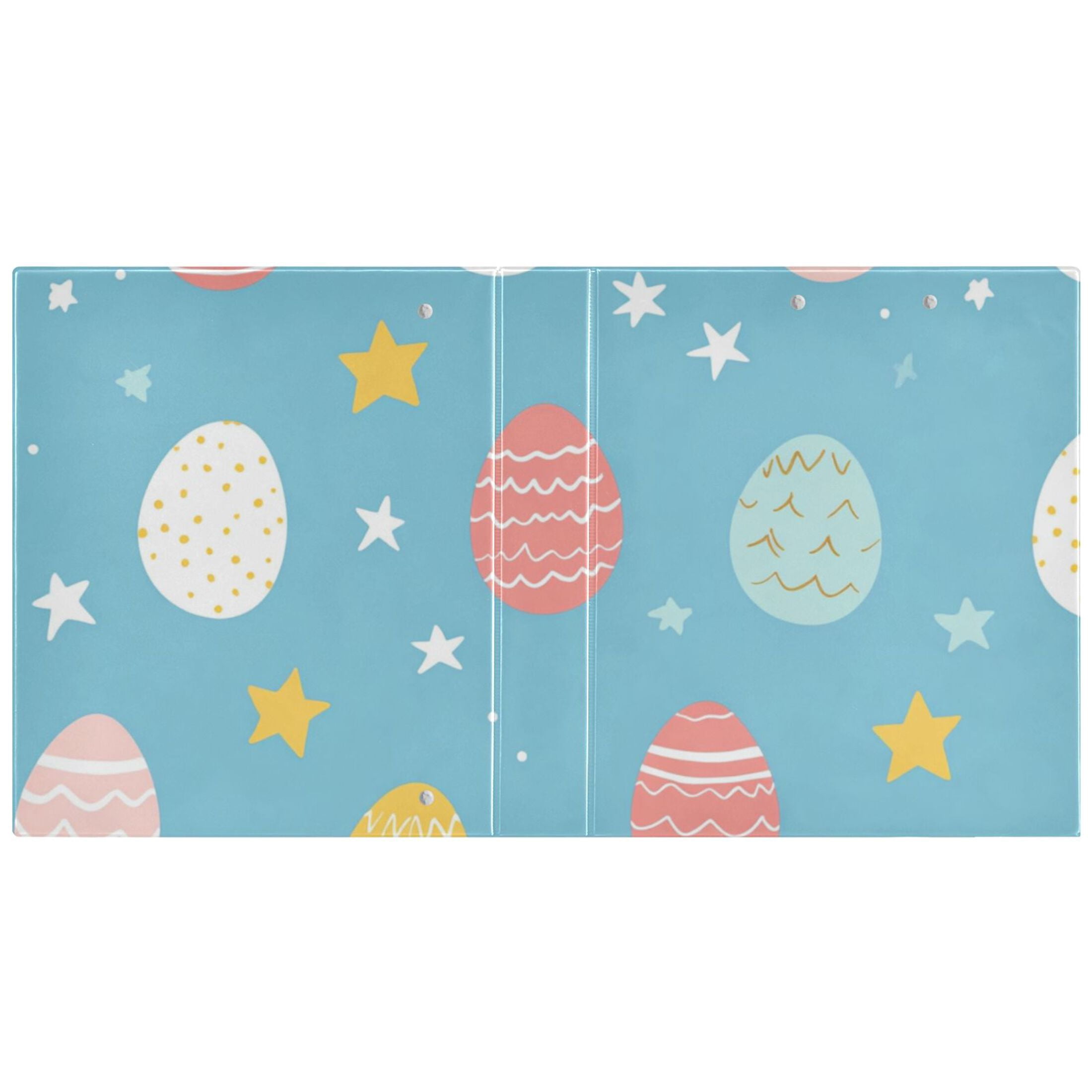 Easter Eggs 3 Ring Binders 1.5 inch Hardcover File Folders with Interior Pockets A4 Size Organizer for School Office Hospital