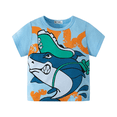 thumbnail image 6 of XBASW Toddler Kids Boys Short Sleeved T-Shirt Shark Printed Cotton Tees Crewneck Pullover Tops for Summer 1-6 Years Old, 6 of 6