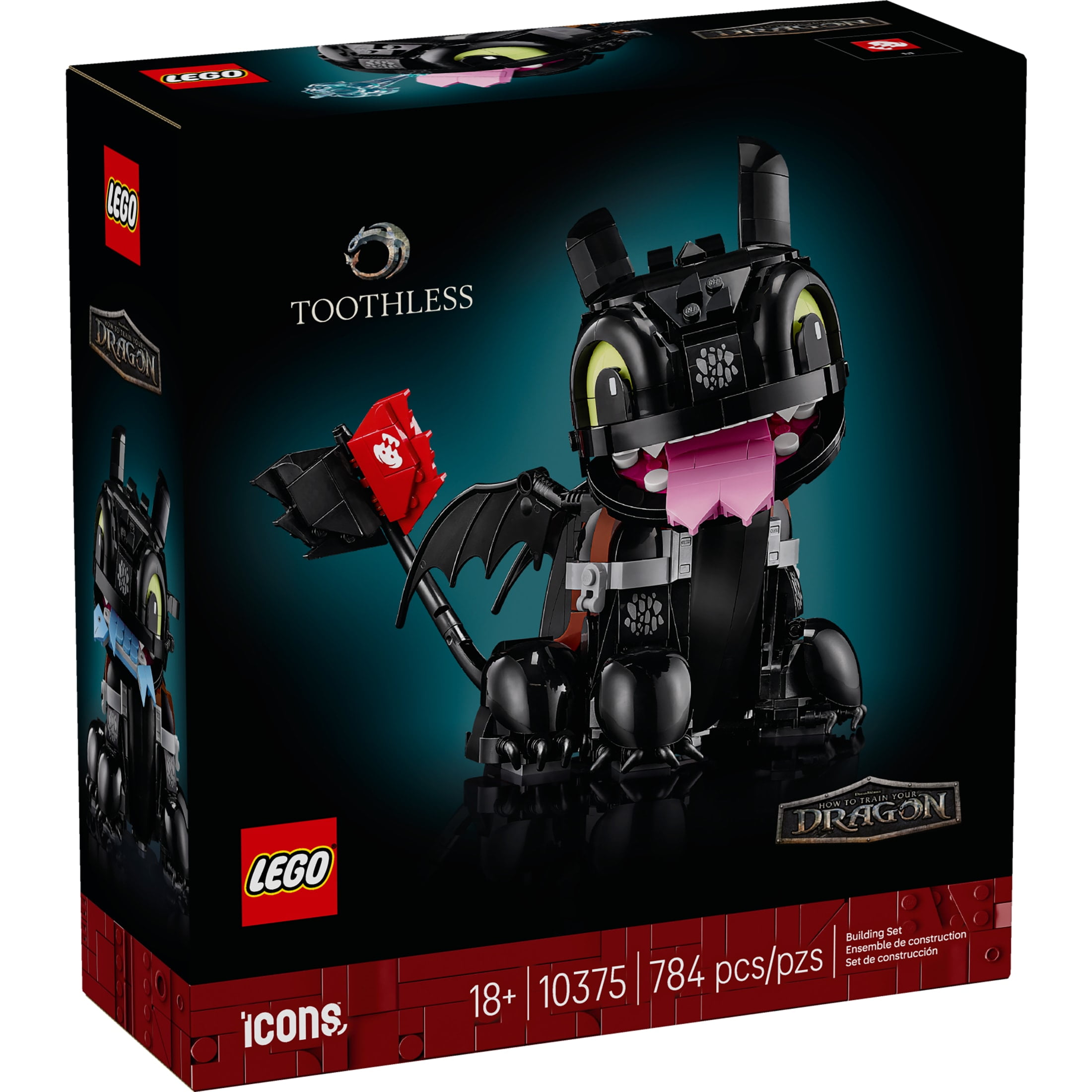 LEGO Icons How to Train Your Dragon: Toothless Building Set for Adults, Ages 18+ - Room Decor for Office, Bedroom, or Book Shelf - Collectible for Movie Fans - Gift Idea for Birthdays - 10375