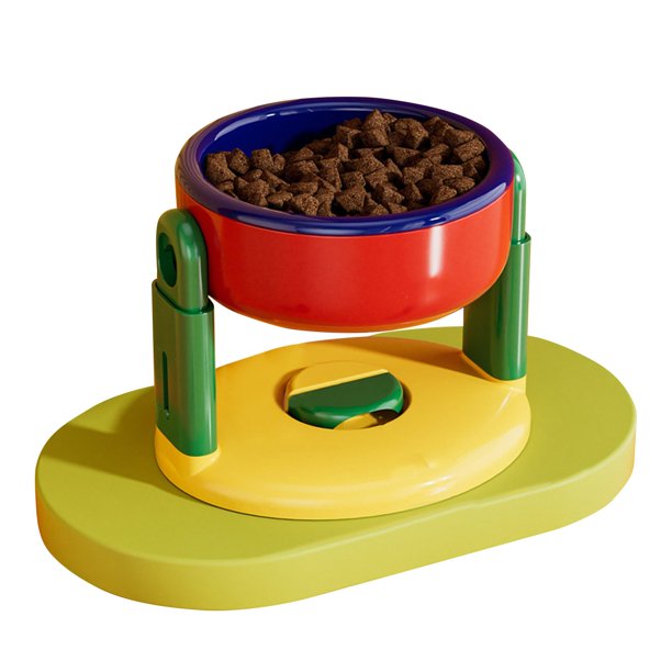 Comedero Ergonómico Ajustable con Base de Ventosa para Perros y Gatos