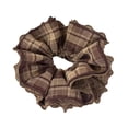 thumbnail image 5 of Antique Hair Scrunchie Coffee Checkered Pattern Breathable Lace Hairtie Nonslip Design Women Girl Hair Styling Accessory, 5 of 9