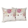 thumbnail image 6 of Ambesonne Floral Throw Pillow Cover 2 Pack, Spring Flower Butterfly, 18", Cream Pink, 6 of 6
