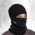 thumbnail image 4 of Winter Knitted Beanie Scarf Men Hat Neck Warmer Gaiter Face Cover Set, 4 of 8