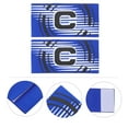 thumbnail image 5 of KAKOWELY 2 brazaletes deportivos con etiqueta de capitán, equipo de fútbol para amantes del fútbol (azul), 5 of 5