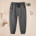 thumbnail image 2 of Ccpelsie Boys Pants Winter Thicken Warm Sherpa Lined Fleece Sweatpants Drawstring Elastic Waist Jogger Trousers(Dark Gray,4-5 Years), 2 of 5