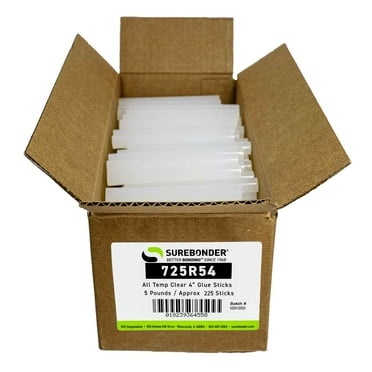725R54 Full Size 4" Clear Hot Glue Stick - 5 lb box
