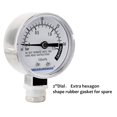 thumbnail image 2 of MEASUREMAN Medidor de presión de acero inoxidable para olla a presión, medidor de presión de vapor, dial de 2 pulgadas, montaje inferior que incluye junta hexagonal y tuerca, 2 of 5