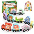 thumbnail image 1 of Set de tren magnético de madera con forma de animal Zeoddler para niños pequeños, 1 of 7