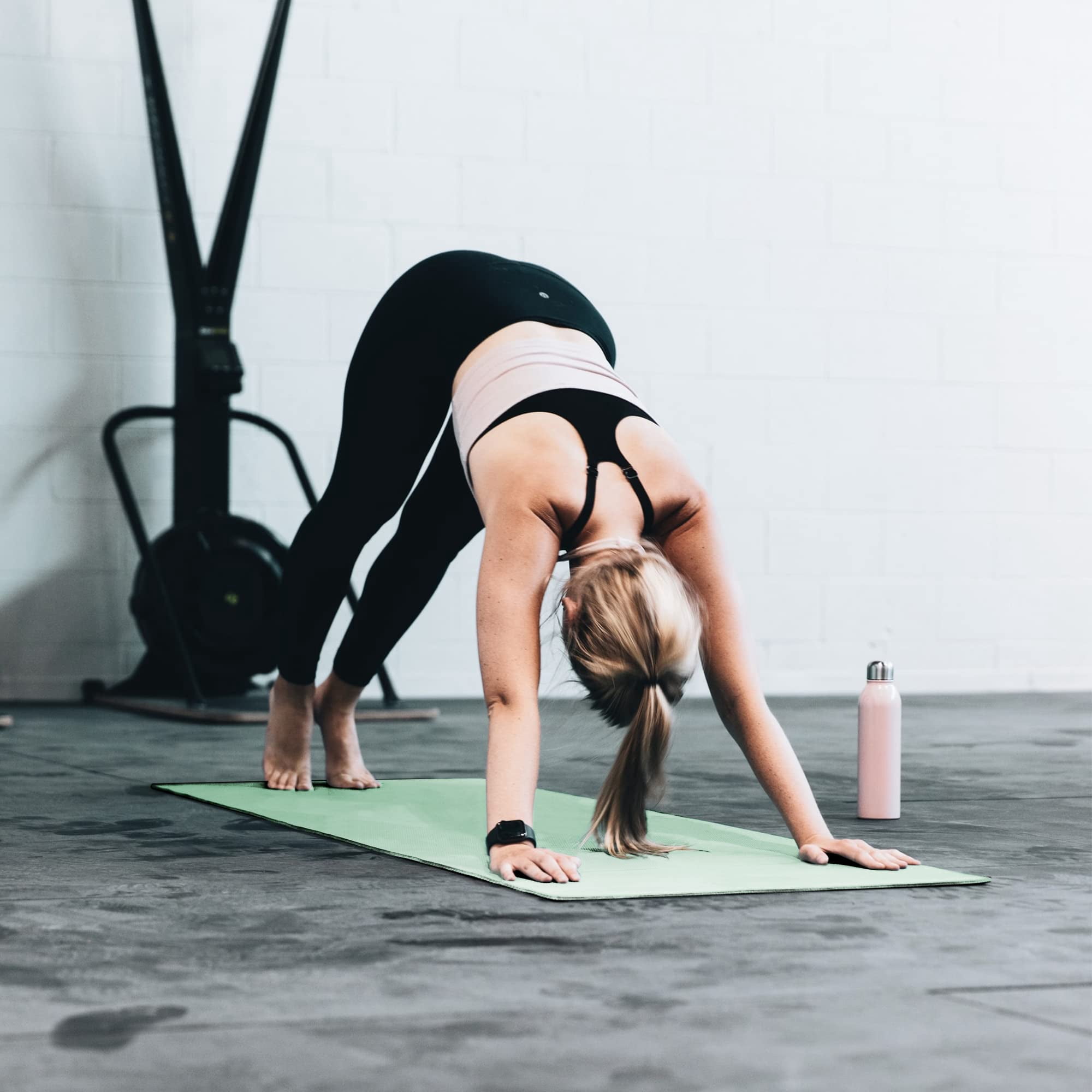 Yoga Mat Matcha Green & Gray 72"x24" Non-Slip Exercise Mat for Home Workout