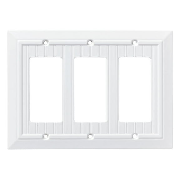 Franklin Brass W35274-PW-C Classic Beadboard Triple Decorator Wall Plate, Single