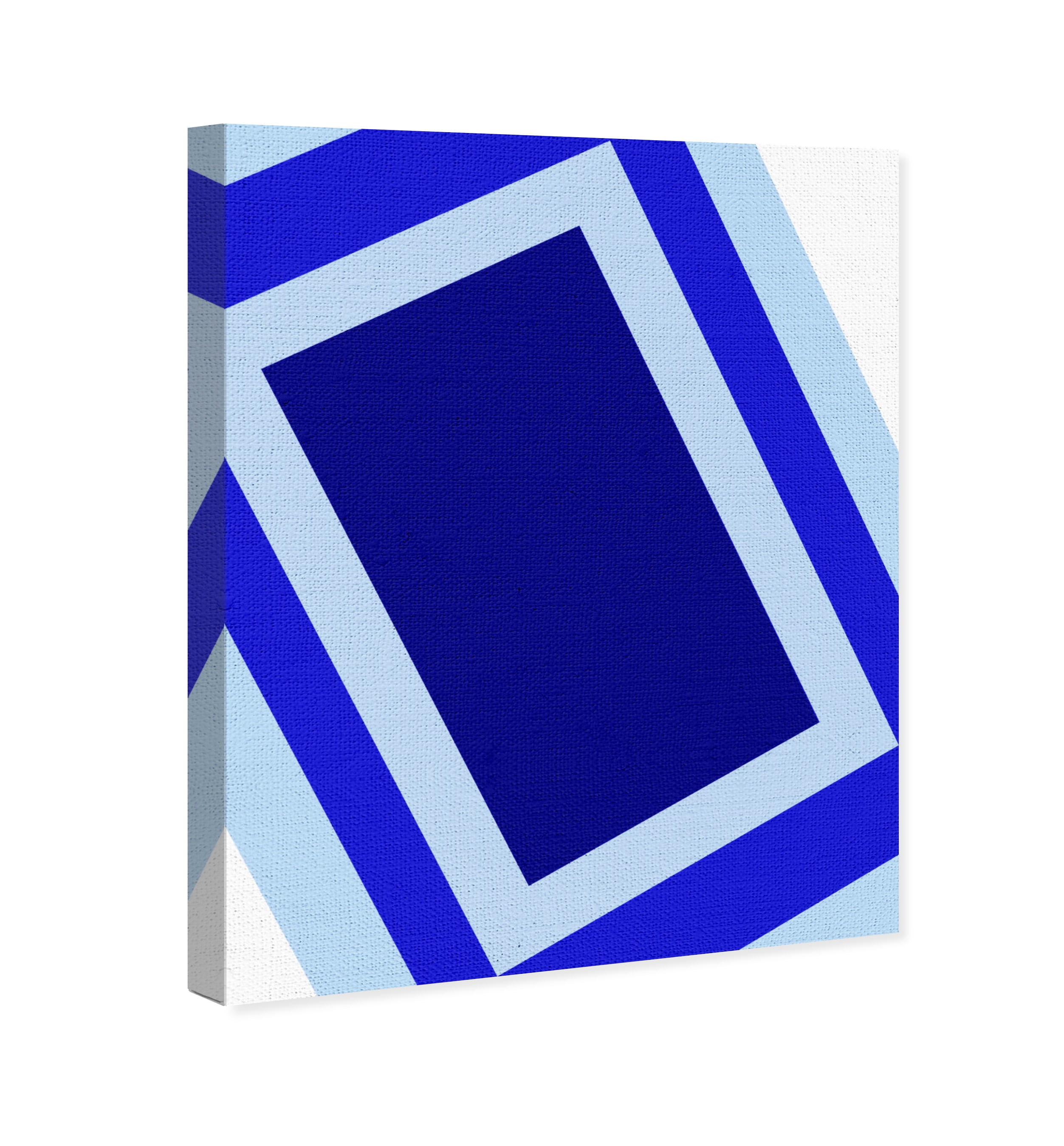Wynwood Studio Abstract Modern Canvas Art - Blue Modern Rectangle, Wall Art for Living Room, Bedroom, and Bathroom, 16 in x 20, Blue and White Home Decor