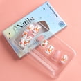 thumbnail image 5 of Yoyauz 24 Pieces Of Colorful Pressed Nails, Complete Set Of Almond Short Square Spring And Summer Fake Nails With Floral Patterns, Reusable For Women To Stick On Nails, 5 of 8