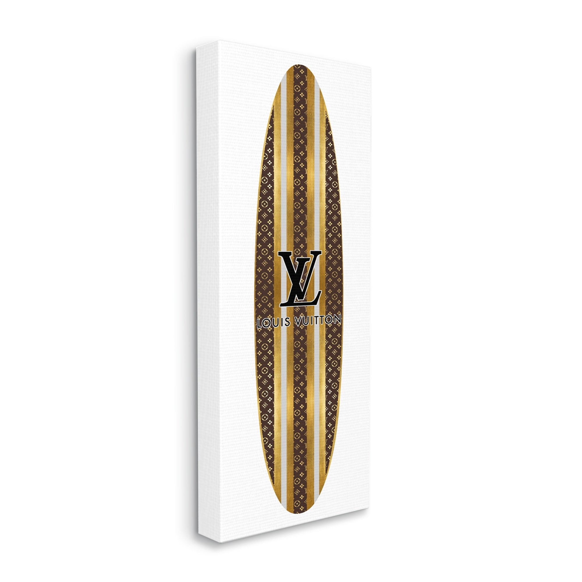 Glam Stripes Pattern Designer Fashion Emblem Surfboard Beauty & Fashion Graphic Art Gallery-Wrapped Canvas Print Wall Art