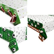 Peryiter 3 Pieces Soccer Ball Tablecloth Baseball Table Cover Football Table Cloth Sports Ball Plastic Tablecloth for Game Day Sports Theme Birthday Party Supplies Outdoor School Event Decorations