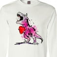 thumbnail image 4 of Inktastic Valentine's Day Graffiti T-Rex with Heart Shaped Candy Box Long Sleeve T-Shirt, 4 of 5