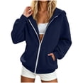 thumbnail image 2 of Hilenly Women's Zip Up Y2K Hoodies Casual Long Sleeve Sweatshirts Fall Track Jackets with Pockets, 2 of 8