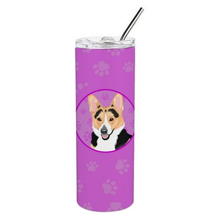 

Caroline s Treasures WDK1361TBL20 Pembroke Welsh Corgi Tricolor Red-Headed Stainless Steel 20 oz Skinny Tumbler Pink