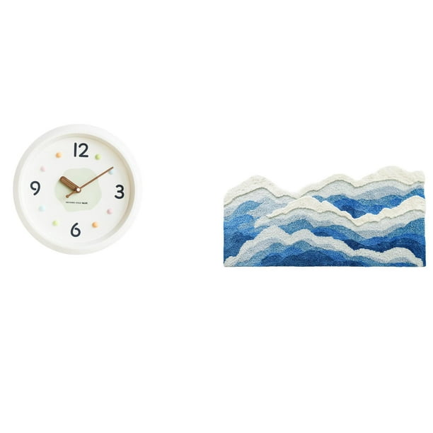 Reloj de pared,Reloj de pared decorativo,moderno y elegante.,Reloj de pared redondo silencioso y sin tictac,regalo,Alfombra de área,Alfombra de área para sala de estar,dormitorio,alfombra