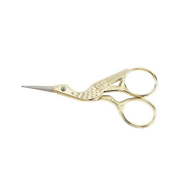 Tijera de sastre Retro de acero inoxidable duradera, forma de grúa, costura, bordado pequeño, artesanía, tijeras de punto de cruz, herramientas para el hogar DIY Tan Jianjun unisex