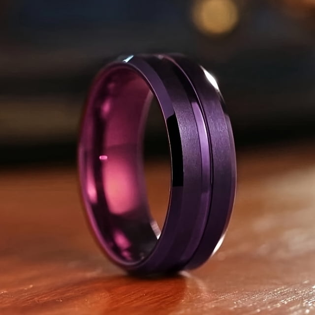 Rose Gold Color Brushed Deer Antler and Meteorite Rings Fashion Men Stainless Steel Rings for Men Wedding Band Jewelry Gift