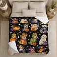 thumbnail image 5 of Whimsical Costume Dogs Halloween Print, Playful Pet Portrait Pattern, Warm Flannel Blanket for Living Room and Bedroom, Dog Lovers Halloween Gift, Pet Lover Home Decor, 5 of 9