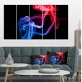 thumbnail image 1 of Blue Red Floating Smoke on Black - Large Abstract Canvas Wall Art, 1 of 4