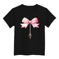 thumbnail image 3 of WOYY Infant Girls Bow Print Graphic Tee Short Sleeve Summer T Shirt Cotton Casual T-Shirt, 3 of 3