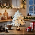 thumbnail image 1 of Miniature Christmas Tree, Small Artificial Xmas Tree with LED String Lights and Hanging Baubles, Battery Powered, 45cm/18in for Tabletop Decoration, 1 of 9