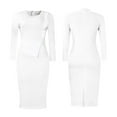 thumbnail image 2 of Women Plus Size Bodycon Stretchy Ruched Basic Midi Work Office Midi Pencil Dress, 2 of 8