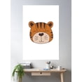 thumbnail image 2 of Cute Aesthetic Tiger Head Sticker Poster Wall Art, Modern Wall Decor For Living Room Bedroom, 8x12 UNFRAMED, 2 of 3