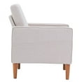 thumbnail image 6 of Accent Chair,Button-Tufted Upholstered Living Room Chair with Side Pockets and Solid Wood Legs,Linen Fabric Reading Chair Side Chair for Living Room Bedroom, 6 of 7