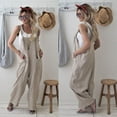 thumbnail image 2 of Franhais Womens Casual Loose Linen Pants Cotton Jumpsuit Strap Harem Trousers Overalls, 2 of 3