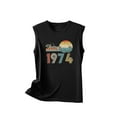 thumbnail image 4 of 50th Birthday Gifts Tank Tops for Women Vintage 1974 Party T-Shirts Sleeveless Crewneck Cute Graphic Tees, 4 of 5