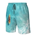 thumbnail image 4 of Pofeuu Tranquil Ocean Canoe Journey Prin Men's Swim Trunks Quick Dry Bathing Suit Swimming Board Shorts Mesh Lining Beach Swimwear-3X-Large, 4 of 6