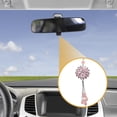 thumbnail image 3 of Unique Bargains 1 Pc Artificial Crystal Hyesung Crystal Flower 4 Water Drip Car Rear View Mirror Pendant Accessories Car Hanging Ornament Pink, 3 of 6