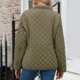 thumbnail image 4 of Women Casual Solid Color Lapel Long Sleeve Quilted Jacket Hidden Buttons for Everyday Wear or Outdoor Activities, 4 of 8