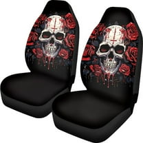 Kuiaobaty Skull Rose Front Car Seat Cover Breathable Universal Auto Seat Protector Automobile Inteior Accessories Decor Suitable For Most Cars, Black