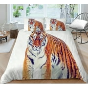 Hot Sale Home Decor Bed Set Soft Quilt Cover 3D Tiger Printing Bedding Set Duvet Cover Set, Twin (68"x86")