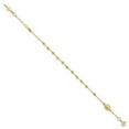 thumbnail image 2 of Primal Gold 14 Karat Yellow Gold Polished Diamond-cut Cross and Miraculous Medal 0.75 Inch Extension Bracelet, 2 of 5