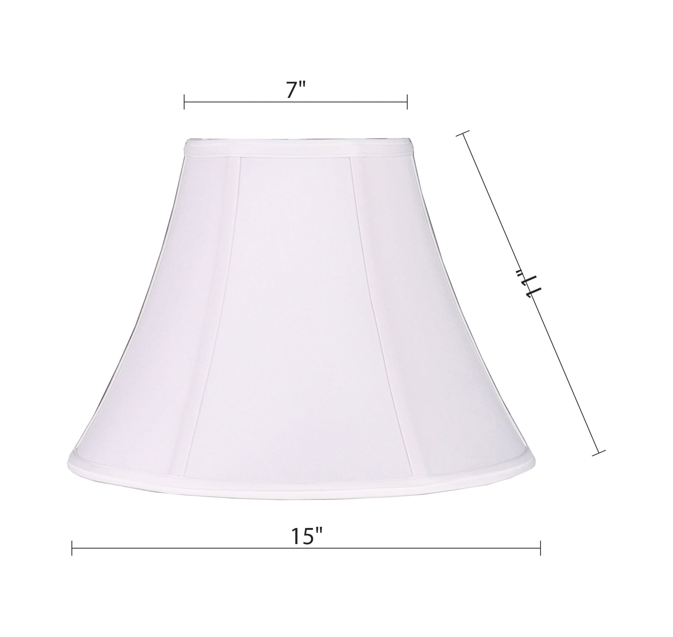 Simplee Adesso White Fabric Bell Softback Lamp Shade, 7"Dx15"Dx11"H, Transitional, Adult Office Use