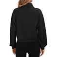 thumbnail image 4 of Qiylii Women Half Zip Sweatshirts Solid Color Casual Stand Collar Long Sleeve Pullover Tops Autumn Streetwear, 4 of 5