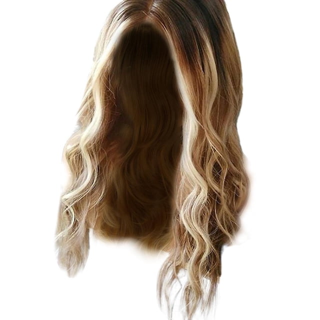 Peluca rubia rizada, larga y ondulada