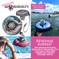 thumbnail image 2 of Human Bobber Inflatable Floating Drink Holder, Large, 2pk - Hands-Free Drink Floaties for Adults to Hold Beer Cans, Cups or Wine Bottles in the Pool, Lake or Boat - Includes 30" Clip On Cord – Shark, 2 of 9