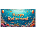 thumbnail image 3 of Teal Backdrop Banner with Orange Balloons and Golden Scrolls Happy Retirement Decoration Party Supplies Photography Props Retirement Event Decor Background, 3 of 7