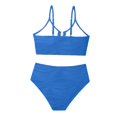thumbnail image 5 of QURATI Swimwear Women'S Bikini V Neck Cutout Swimsuit High Waist Textured Pleated Swimsuit Sky Blue M, 5 of 7