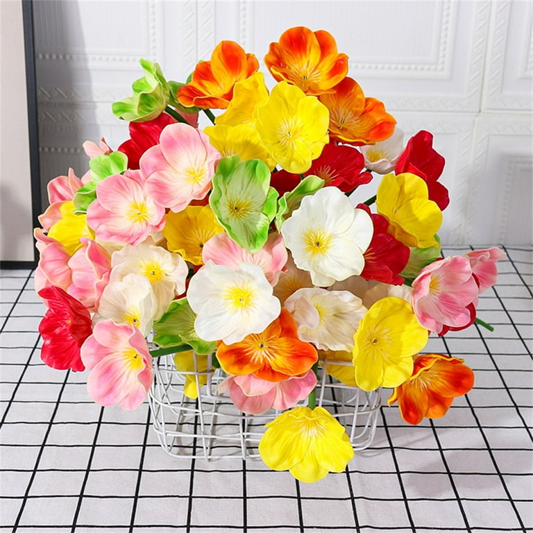 Zukuco 8 pcs Artificial Flowers Poppy Flowers, Outdoor No Fade Anemone PU Fake  Wild Flowers for Kitchen Table Centerpiece Vase,Home Greenery Wedding  Holding Flowers Backdrop Arch Wall 