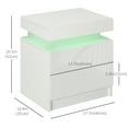 thumbnail image 3 of HOMCOM Table de Chevet, Table d'Appoint avec Lumières DEL, pour Chambre, 3 of 10