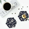 thumbnail image 5 of Pofeuu Cartoon Spaceship Print Leather Coasters Set of 6, Round Cups Mugs Mat Pad for Home Kitchen Heat Resistant Drink Coasters,Hexagon, 5 of 7